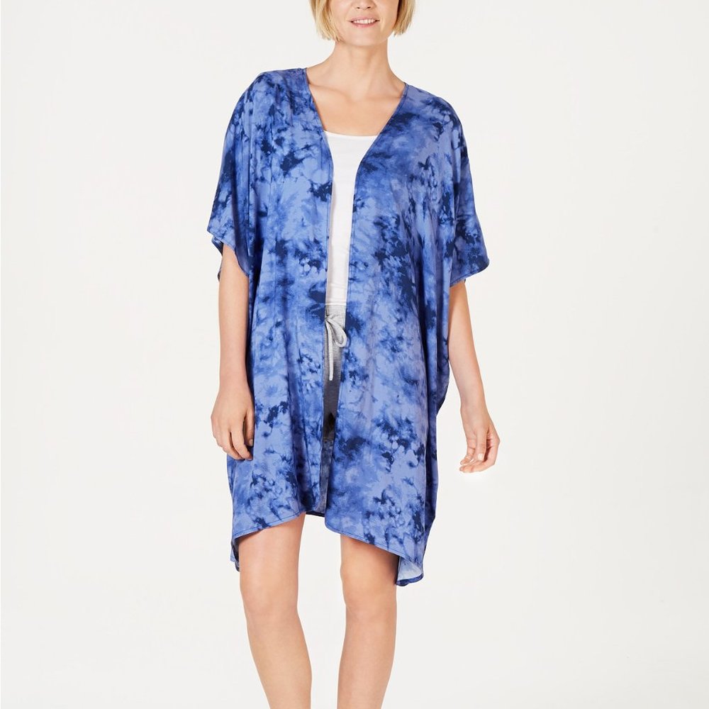 Jenni Light Weight Printed Short-Sleeve Wrap OSFA